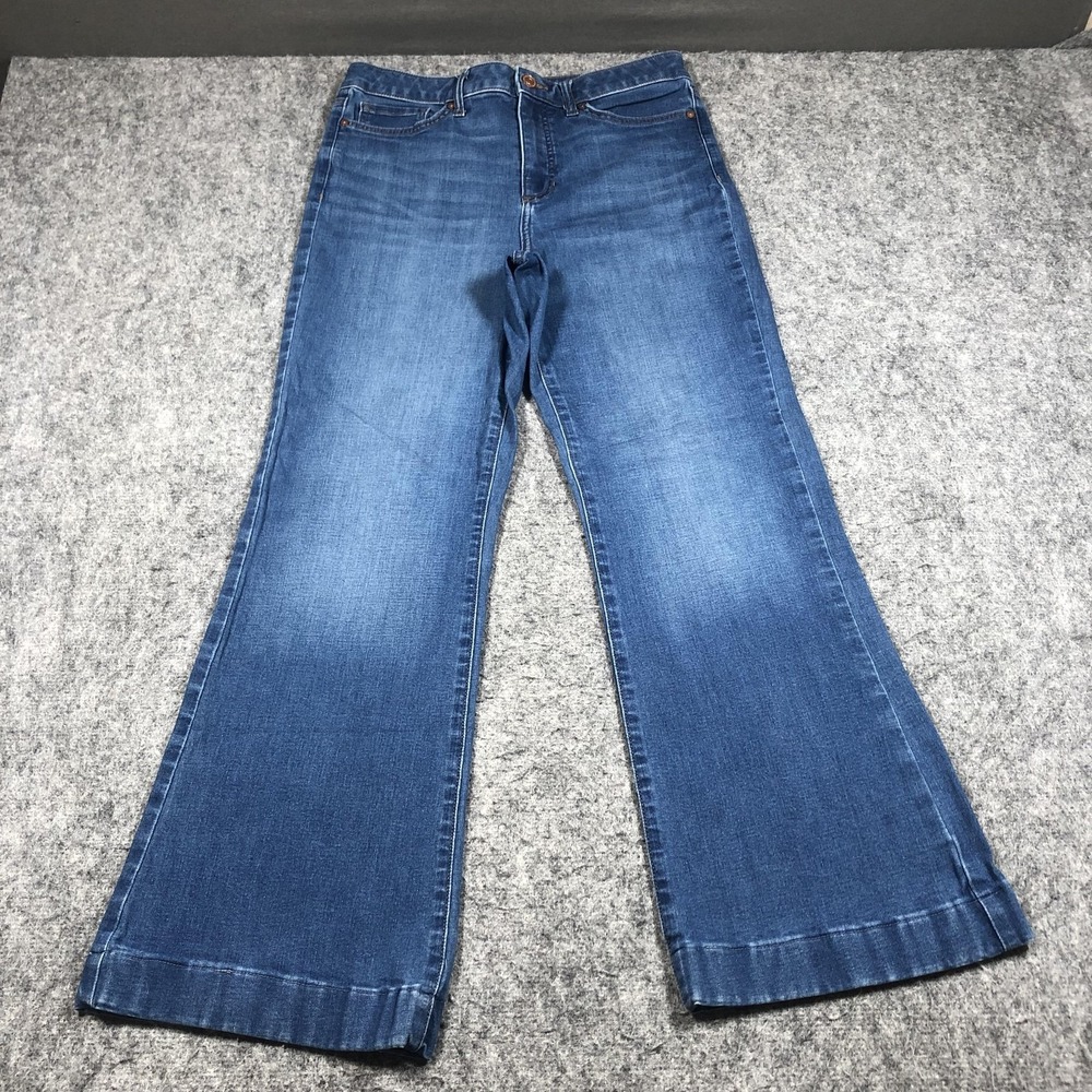 LC Lauren Conrad Jeans Womens 12 Medium Wash Super High Rise Flare Stretch Denim